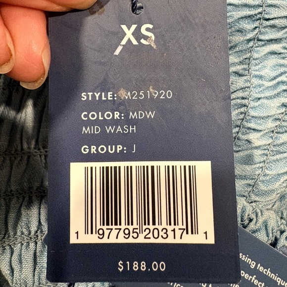 Nic + Zoe Sarah Smocked Chambray Sundress | size: XS | Color: Mid Wash - Picture 8 of 8